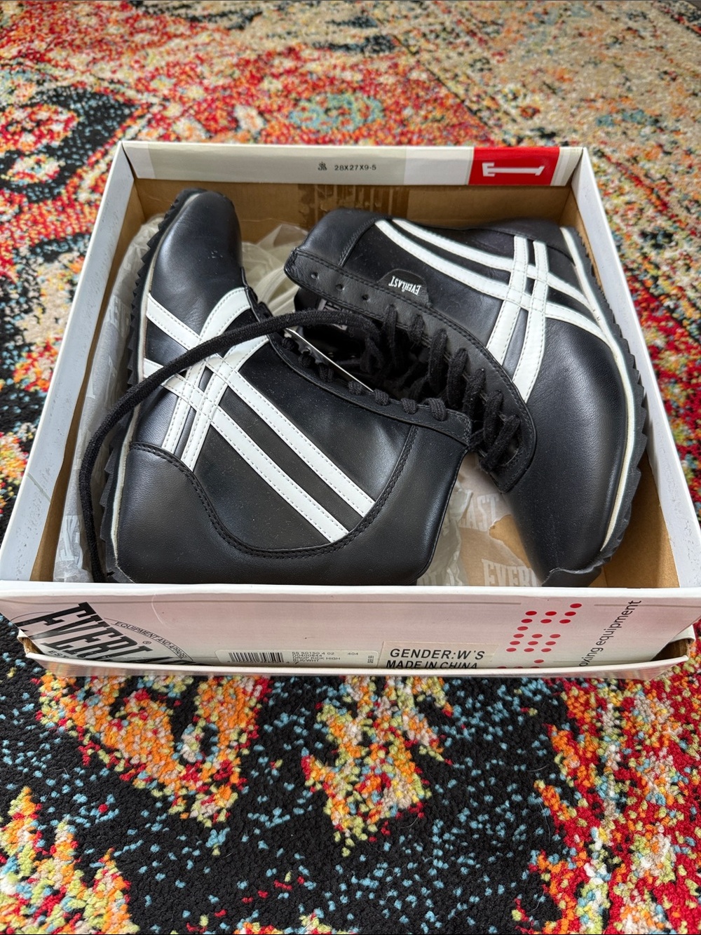 Everlast Black and White Drop Kick High Boxing Shoes - Women's